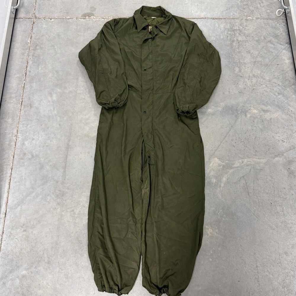 US Military Flight Suit Mens Medium Green Good Scovill Zip Coveralls